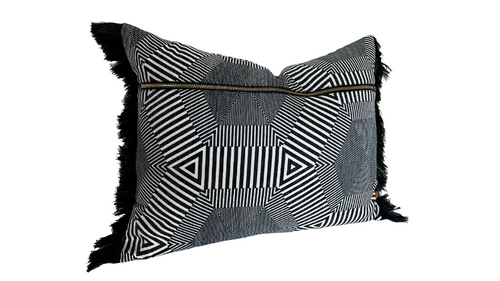 Zebra Fringed Cushion